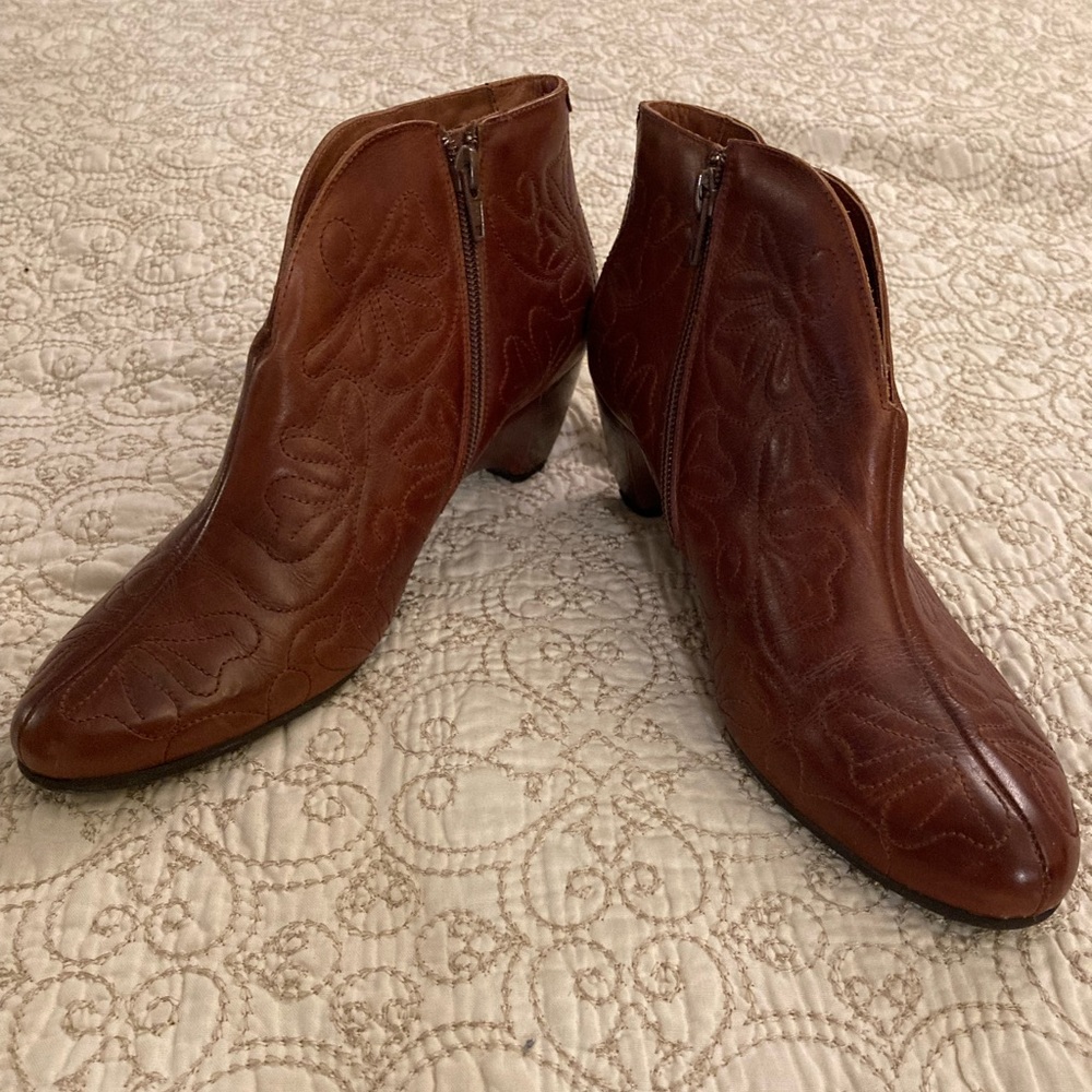 Pikolinos Ginebra Pixie Style Boho Booties Ankle Boot Brown Leather